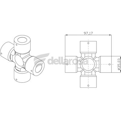 R10035 - Cruzeta - Ø35 X 97,14mm (Reforçada)
